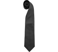Premier Men's “Colours" Plain Fashion Business Tie in Black Premier Black One Size
