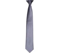Premier Men's Colours Satin Clip Tie in Dark Grey Premier Dark Grey One Size