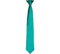 Premier Men's Colours Satin Clip Tie in Emerald Premier Emerald One Size