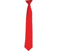 Premier Men's Colours Satin Clip Tie in Red Premier Red One Size