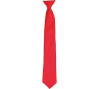 Premier Men's Colours Satin Clip Tie in Red Premier Red One Size