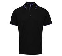 Premier Men's Contrast Coolchecker Polo Shirt in Black | Size: Small Premier Black S