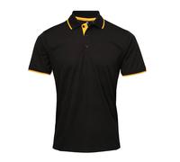 Premier Men's Contrast Coolchecker Polo Shirt in Jet Black | Size: 2XL Premier Jet Black 2XL