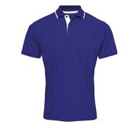 Premier Men's Contrast Coolchecker Polo Shirt in Mid Blue | Size: Small Premier Mid Blue S