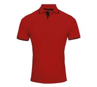 Premier Men's Contrast Coolchecker Polo Shirt in Red | Size: Medium Premier Red M