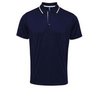 Premier Mens Contrast Coolchecker Polo Shirt (Navy/White) - Size 2XL