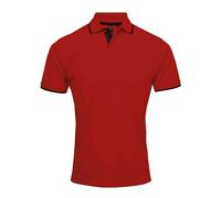 Premier Men's Coolchecker Contrast Pique Polo Shirt in Red | Size: 3XL Premier Red 3XL