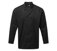 Premier Men's Coolchecker Long-Sleeved Chef Jacket in Black | Size: 4XL Premier Black 4XL