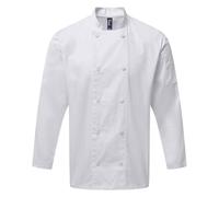 Premier Men's Coolchecker Long-Sleeved Chef Jacket in White | Size: 4XL Premier White 4XL