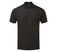 Premier Men's Coolchecker Pique Polo Shirt in Black | Size: 4XL Premier Black 4XL