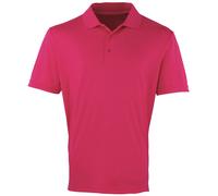 Premier Mens Coolchecker Pique Short Sleeve Polo T-Shirt (Hot Pink) - Size 2XL