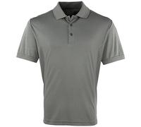 Premier Mens Coolchecker Pique Short-Sleeved Polo Shirt (M) (Dark Grey)