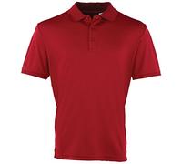 Premier Mens Coolchecker Pique Short-Sleeved Polo Shirt (S) (Burgundy)