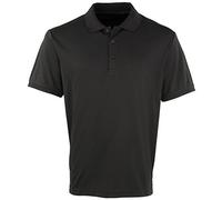 Premier Mens Coolchecker Pique Short-Sleeved Polo Shirt (XL) (Black)