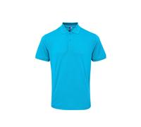 (4XL, Turquoise) Premier Mens Coolchecker Plus Pique Polo With CoolPlus