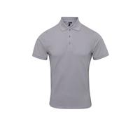(2XL, Silver) Premier Mens Coolchecker Plus Pique Polo With CoolPlus