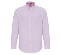 Premier Men's Cotton Rich Oxford Stripe Shirt in White | Size: Small Premier White S