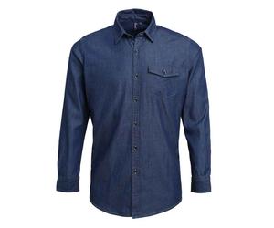 Premier Mens Denim Contrast Stitching Shirt PC6049