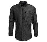 Premier Mens Denim Shirt Long Sleeve Jeans Stitch Smart Casual Collared Top