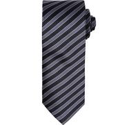 Premier Men's Double Stripe Pattern Formal Business Tie in Black Premier Black One Size