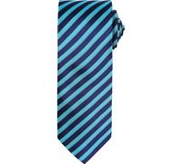 Premier Men's Double Stripe Pattern Formal Business Tie in Turquoise Premier Turquoise One Size