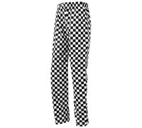 (XS, Black/White) Premier Unisex Adult Essential Checked Chef Trousers