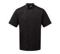 Premier Men's Essential Short Sleeve Chefs Jacket in Black | Size: Small Premier Black S
