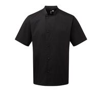 Premier Men's Essential Short-Sleeved Chef Jacket in Black | Size: Large Premier Black L
