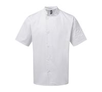 Premier Men's Essential Short-Sleeved Chef Jacket in White | Size: Large Premier White L