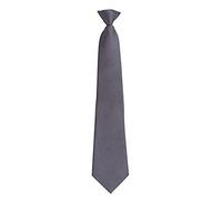 Premier Mens Fashion â€Coloursâ€ Work Clip On Tie (One Size) (Grey)