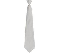 Premier Men's Fashion "Colours" Work Clip On Tie in Silver Premier Silver One Size