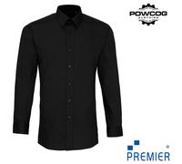 Premier Men's Fitted Poplin Shirt - Long Sleeve, Formal Collar, Easy Care