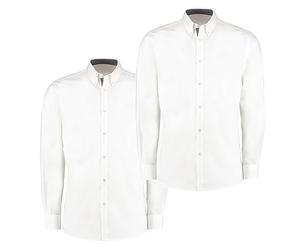 Premier Men's Full Sleeve Slim Fit Cuffs Contrast Premium Oxford Shirt (as8, Alpha, xx_l, Regular, Regular, White (Pack of 2 Same Colours))