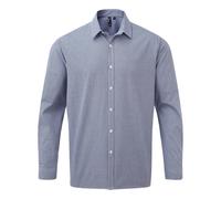 Premier Men's Gingham Long-Sleeved Shirt in Navy | Size: XS Premier Navy XS