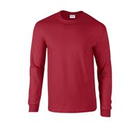 Premier Men's Ginmill Checked Long-Sleeved Shirt in Dark Red | Size: Large Premier Dark Red L