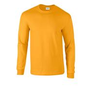 Premier Men's Ginmill Checked Long-Sleeved Shirt in Gold | Size: Small Premier Gold S