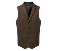 Premier Mens Herringbone Waistcoat (Brown) - Size Small