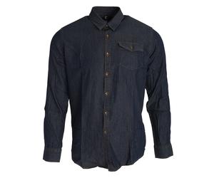 Premier Mens Jeans Stitch Long Sleeve Denim Shirt (Indigo Denim) - Indigo Blue - Size Medium
