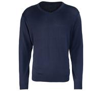 Premier Men's Knitted Cotton Acrylic V Neck Sweatshirt in Navy | Size: Small Premier Navy S