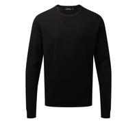 Premier Men's Knitted Cotton Crew Neck Sweatshirt in Black | Size: Medium Premier Black M