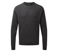 (XL, Charcoal) Premier Mens Knitted Cotton Crew Neck Sweatshirt