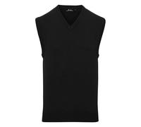 Premier Mens Knitted Sleeveless Sweater Vest (Black) - Size Large