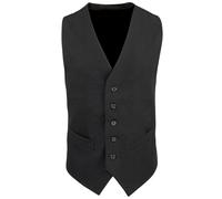 Premier Men's Lined Polyester Waistcoat Catering Bar Wear in Black | Size: 4XL Premier Black 4XL
