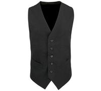 Premier Mens Lined Polyester Waistcoat / Catering / Bar Wear (Pack of 2) - Black - Black - XL