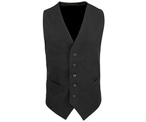 Premier Mens Lined Polyester Waistcoat/Catering/Bar Wear (S) (Black)