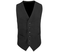 Premier Mens Lined Waistcoat / Catering / Bar Wear (Pack of 2) (Black) - Size 2XS