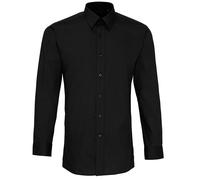 Premier Men's Long Full Sleeve Slim Fit Poplin Shirt Formal Double Button Cuffs
