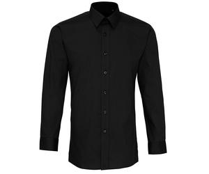 Premier Men's Long Full Sleeve Slim Fit Poplin Shirt Formal Double Button Cuffs