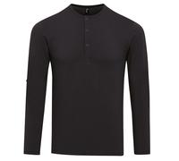 Premier Men's Long John Roll Sleeve Tee in Black | Size: Large Premier Black L