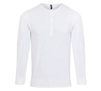 Premier Men's Long John Rolled Sleeves T-Shirt in White | Size: Small Premier White S